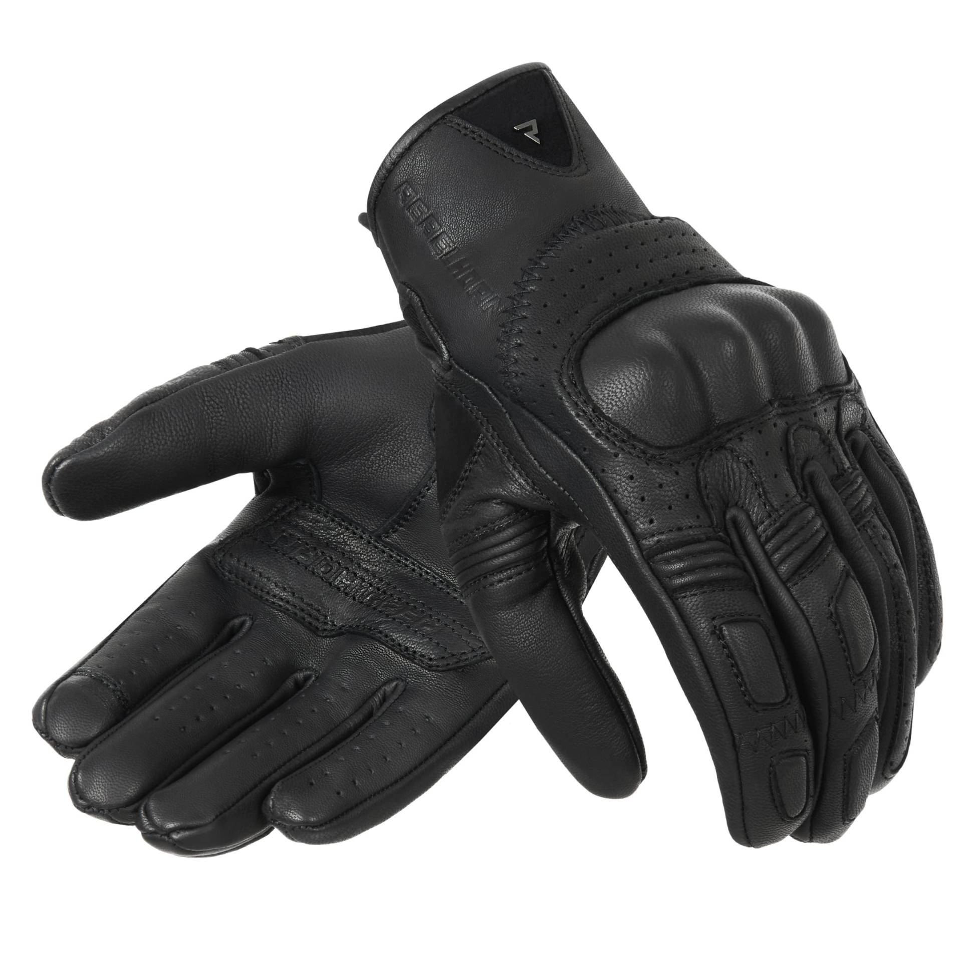 REBELHORN Thug II Lady Motorradhandschuhe Damen | Ziegenleder | Perforiert | SAS-TEC Paneele zur Absorption von Schlag | Atmungsaktives Futter | Unterstützung für Touchscreens von REBELHORN