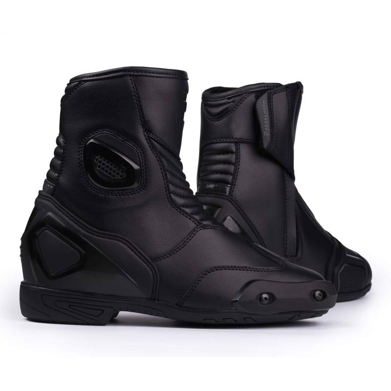 REBELHORN Trip ST Short Motorradstiefel Für schnelle Fahrten und Touren Harte Fersen- und Knöchelschutzlüftung Antibakterielle Einsätze Reflektierende Elemente von REBELHORN