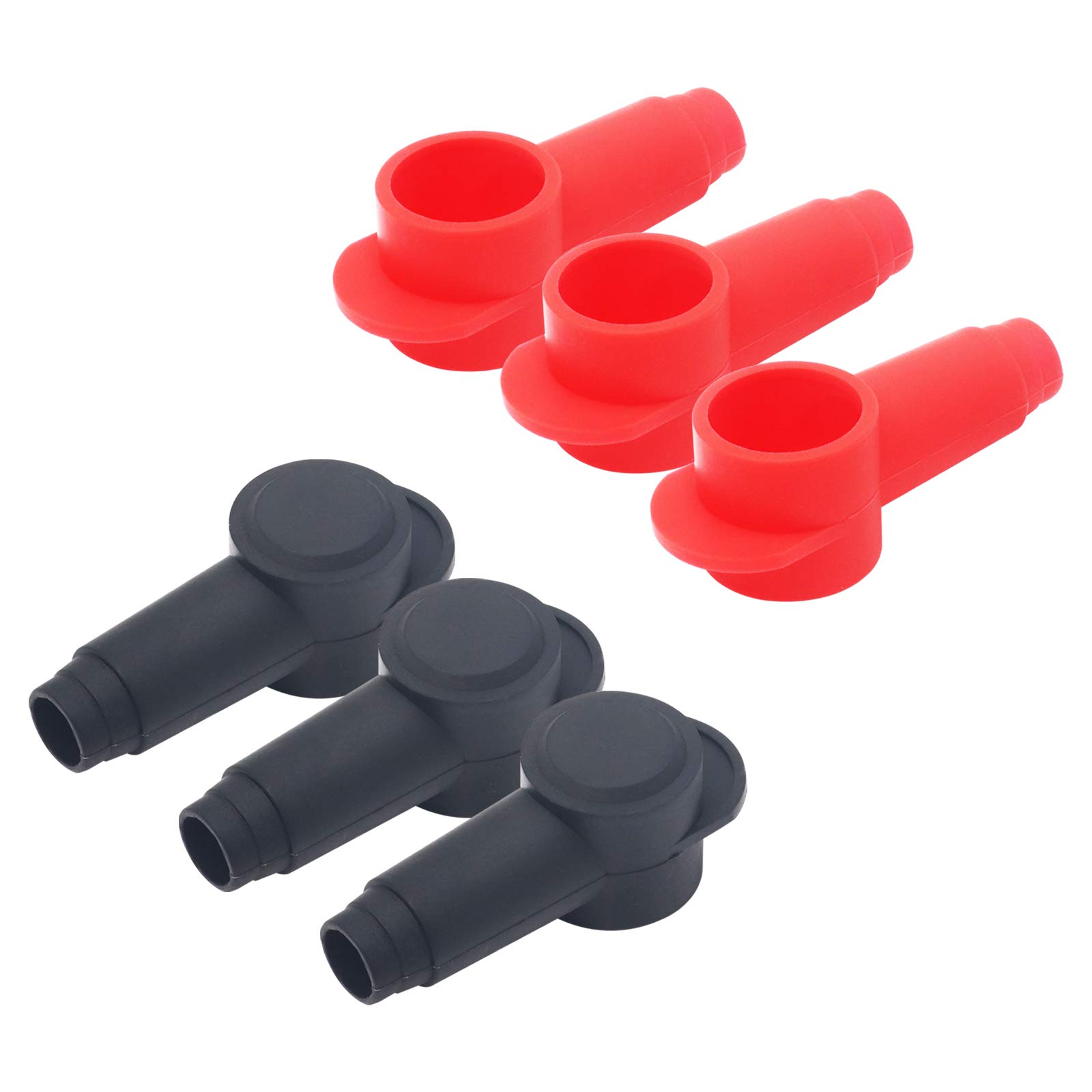 Recoil STC20-6 6er-Pack Silikon-Klemmenabdeckungen für Lichtmaschinen-Batteriebolzen und Power Junction Blocks, passend für 2/0AWG bis 3/0AWG Draht, 3 rote und 3 schwarze Paare Recoil STC20-6 6er-Pack Silikon-Klemmenabdeckungen für Lichtmaschinen-Batteriebolzen und Power Junction Blocks, passend für 2/0AWG bis 3/0AWG Draht, 3 rote und 3 schwarze Paare von RECOIL