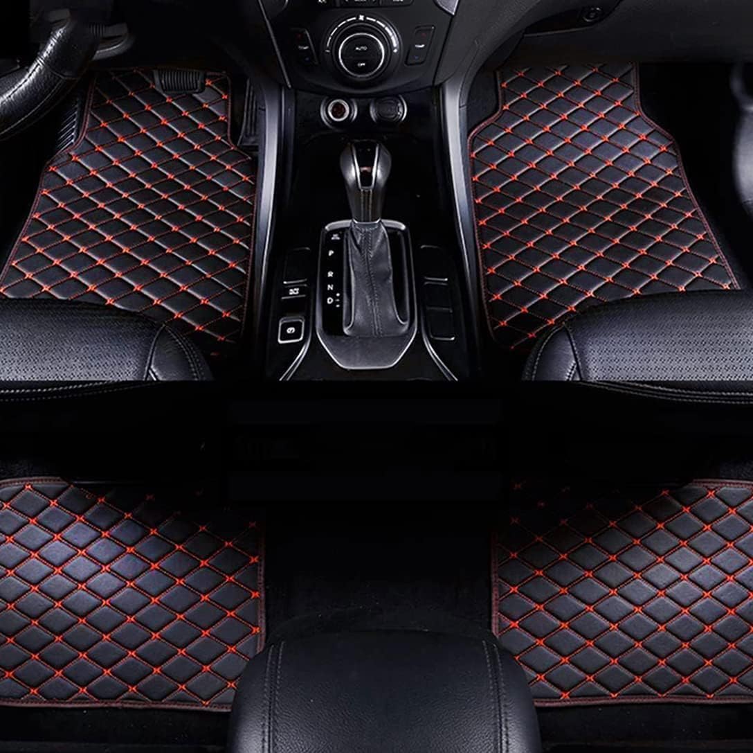 4-Teilig Auto Fußmatten für Ford Fiesta ST LINE 2018 2019 2020, Premium Leder Allwetter Vorn Hinten Wasserdicht Anti Rutsch Schmutzmatte,B-BlackRed 4-Teilig Auto Fußmatten für Ford Fiesta ST LINE 2018 2019 2020, Premium Leder Allwetter Vorn Hinten Wasserdicht Anti Rutsch Schmutzmatte,B-BlackRed von REDBMX