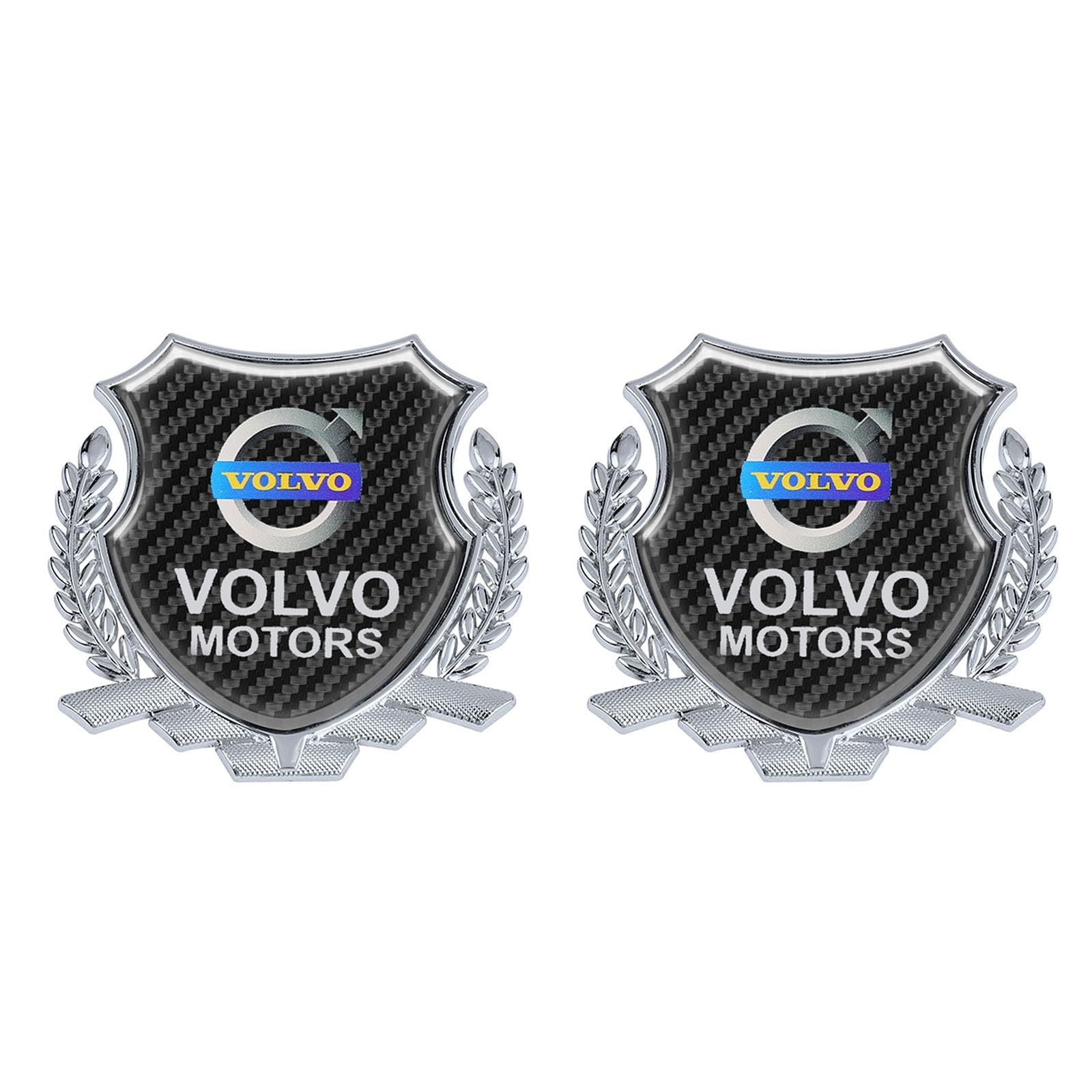 2 Stücke Emblem Logo Aufkleber für Volvo XC40 XC60 XC90, Logo Cover Aufkleber Vorne/Hinten Kofferraum Logo Abzeichen Aufkleber Autoaufkleber Emblem Abziehbilder,Silver von REDVIT