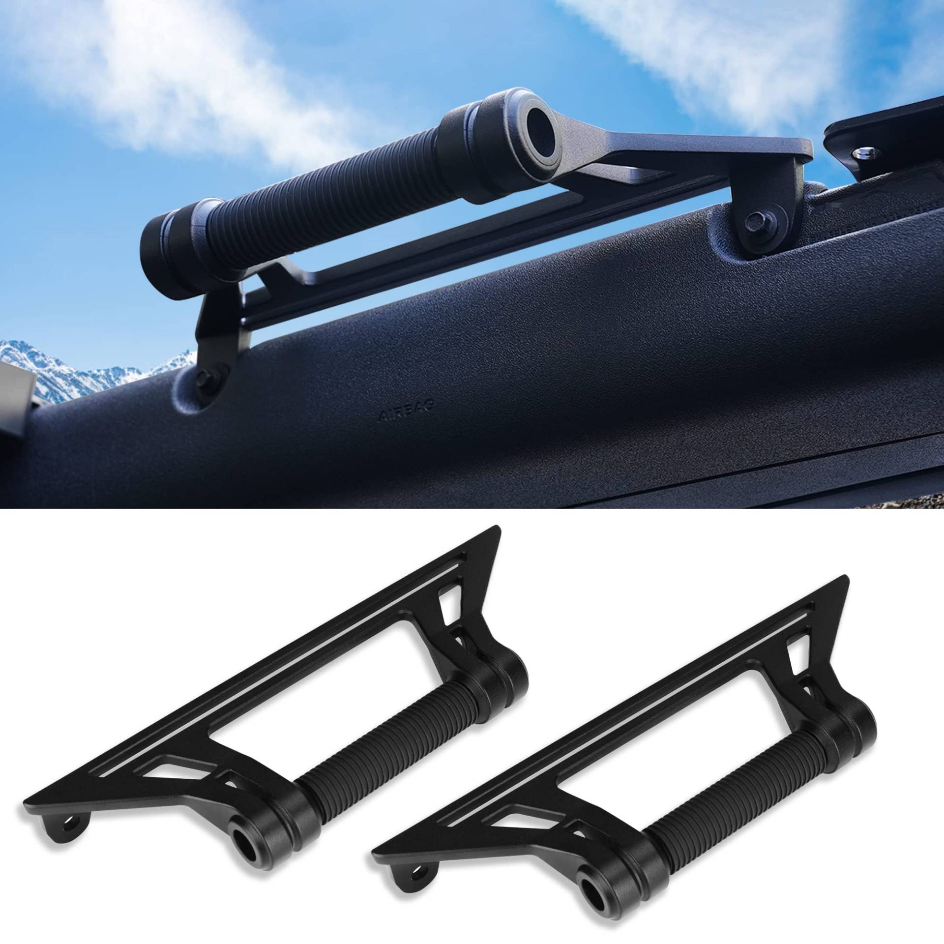 REFORM DESIGN Aktualisierte Aluminium-Haltegriffe, kompatibel mit Ford Bronco 2024 2023 2022 2021 Vordersitz, 2/4-Türer, weiche und Harte Oberseite, Bronco Innenzubehör, Metallgriffe (vorne) von REFORM DESIGN