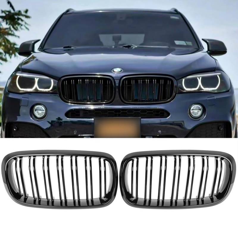 Nieren Grill Doppelsteg passend für BMW X5 F15 X6 F16 ab 2013 klavierschwarz von REINKO