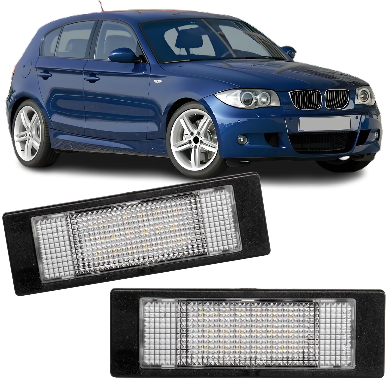 REINKO LED Kennzeichenbeleuchtung passt für BMW 1er E87 E81 F20 F21 6er E63 E64 F06 F12 F13 X2 F39 X4 G02 I3 I8 Z4 E85 E86 E89 Mini R60 R61 R55 F54 REINKO LED Kennzeichenbeleuchtung passt für BMW 1er E87 E81 F20 F21 6er E63 E64 F06 F12 F13 X2 F39 X4 G02 I3 I8 Z4 E85 E86 E89 Mini R60 R61 R55 F54 von REINKO