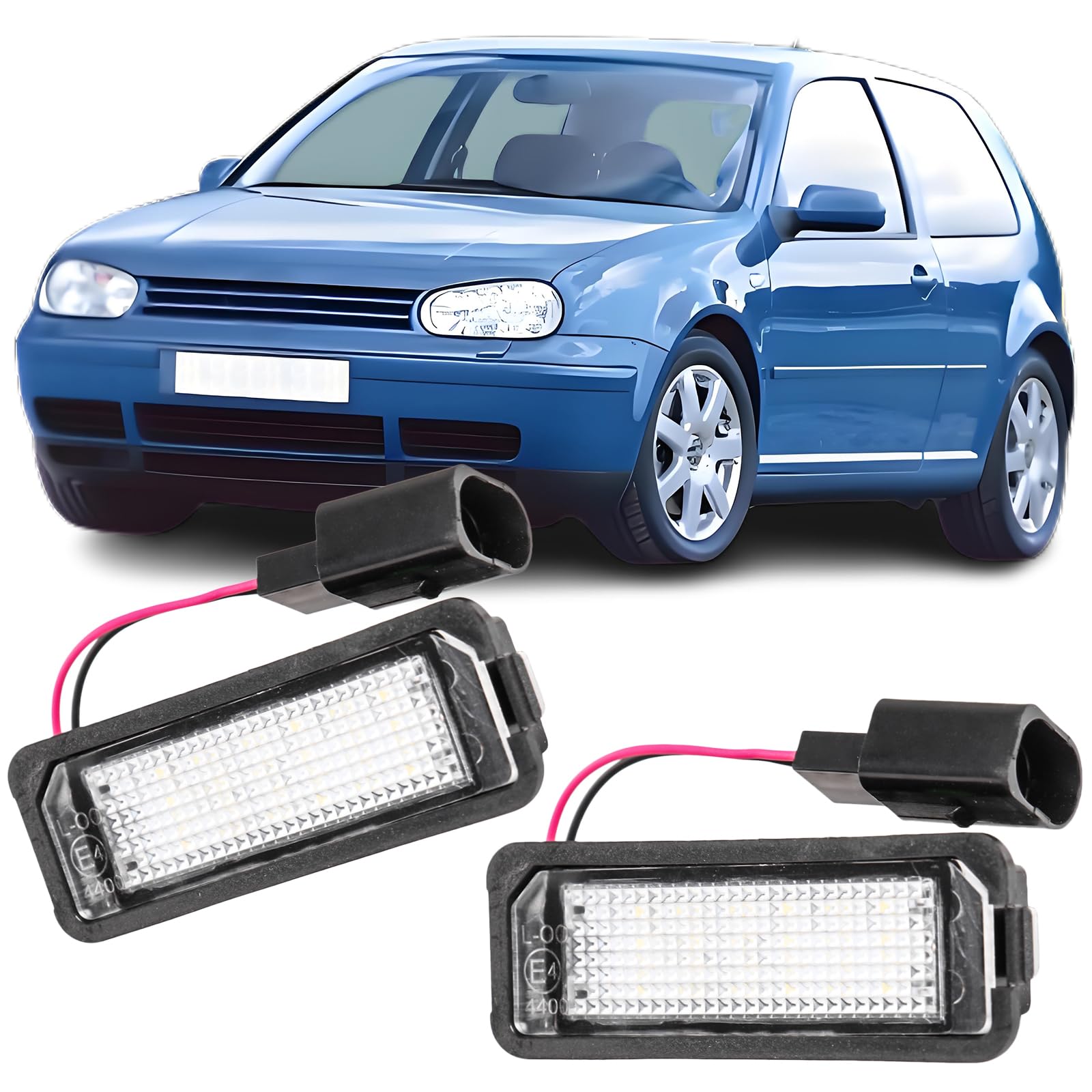 REINKO LED Kennzeichenbeleuchtung passt für VW Golf 4 5 1J 1K Polo 6N2 9N 6R Passat Limo. 3C Seat Leon 1P REINKO LED Kennzeichenbeleuchtung passt für VW Golf 4 5 1J 1K Polo 6N2 9N 6R Passat Limo. 3C Seat Leon 1P von REINKO
