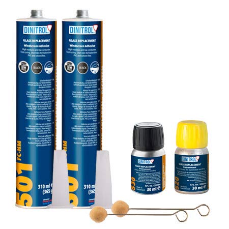 2 x Dinitrol 501 Fast Cure Scheibenmontage-Set, Scheiben-Klebstoff von Dinitrol