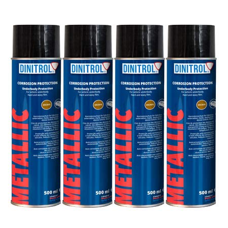 REJEL Dinitrol Unterbodenwachs, metallisches Braun, 4 x 500 ml Aerosol-Spraydosen von REJEL