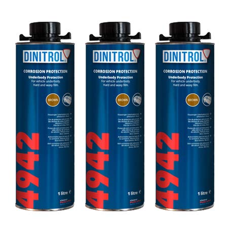 REJEL Dinitrol 4942 Unterbodenwachs (braun), 3 x 1 Liter Dosen (mit Schutz-Schraubverschluss) von REJEL