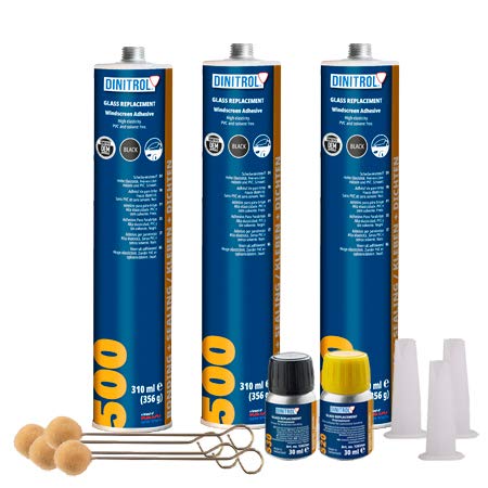 REJEL 3 x Dinitrol 500 Windschutzscheiben-Montage-Set, Klebstoff, Dichtmittel, Glas, OEM REJEL 3 x Dinitrol 500 Windschutzscheiben-Montage-Set, Klebstoff, Dichtmittel, Glas, OEM von REJEL