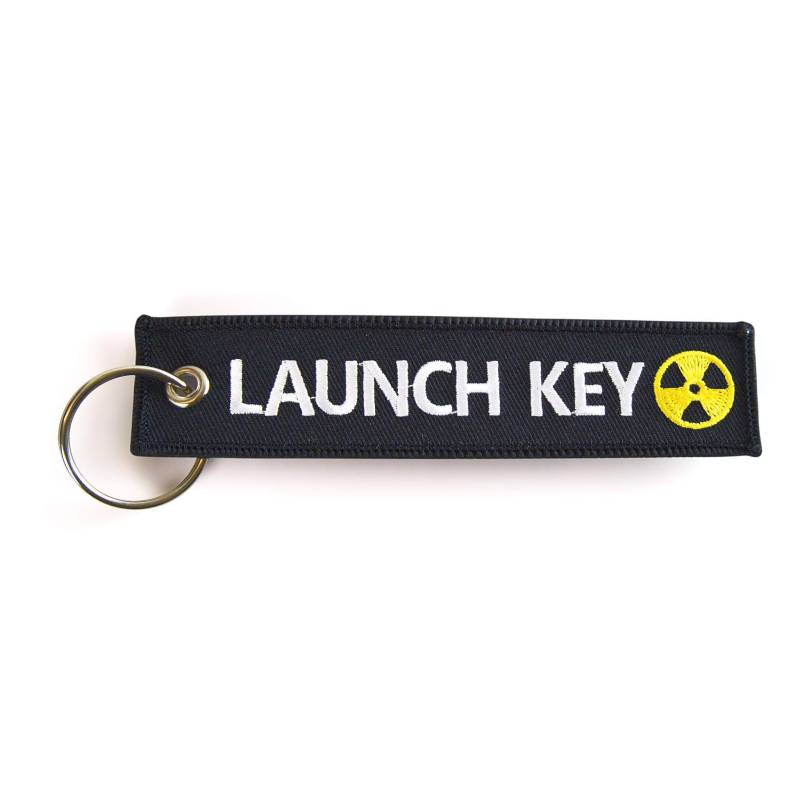 RENEGADE Motorrad Schlüsselanhänger aus Stoff mit Schlüsselring Bestickt & Kratzfest (130 x 30 mm, schwarz). Ideal für Ihr Motorrad (Launch Key) von RENEGADE