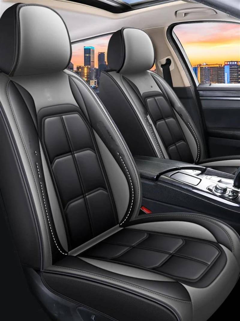 RENSIS Autositzschoner Universal Auto Sitzbezug Innen Für Chrysler Alle Auto Modelle Für 300C 200 Für Grand Für Voyager Für Pacifica Auto Zubehör Sitzbezüge Auto Komplettset (Color : Grau) von RENSIS