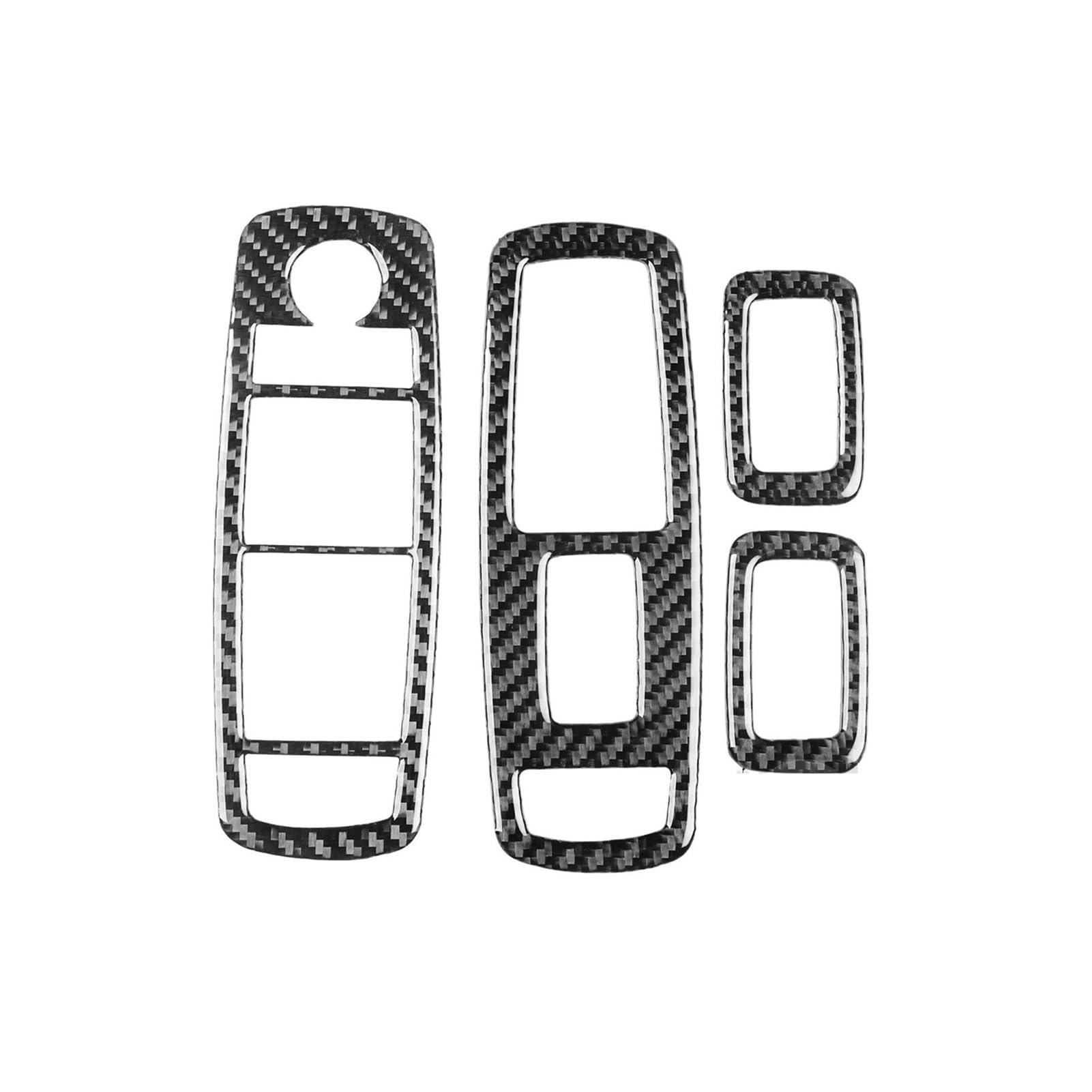 REOKIP Auto Für Dodge Für Journey 2011-2017 Carbon Fiber Auto Innenraum Fensterheber Bedienknopf Panel Trim Abdeckung Interieurleisten(Black LHD) von REOKIP