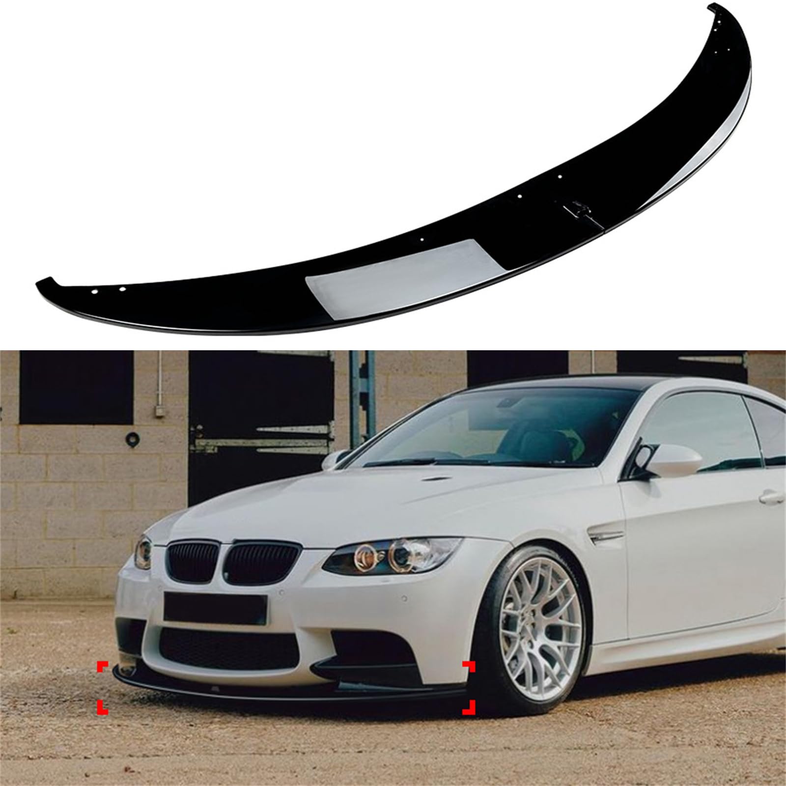 Auto Frontlippe Spoiler für BMW 3 Series M3 E90 E91 E92 E93 2006 2007 2008 2009 2010 2011 2012 2013, Frontstoßstangen Lippenkörper Autoteile Autoantikollisionsschutz,- Black von REROM