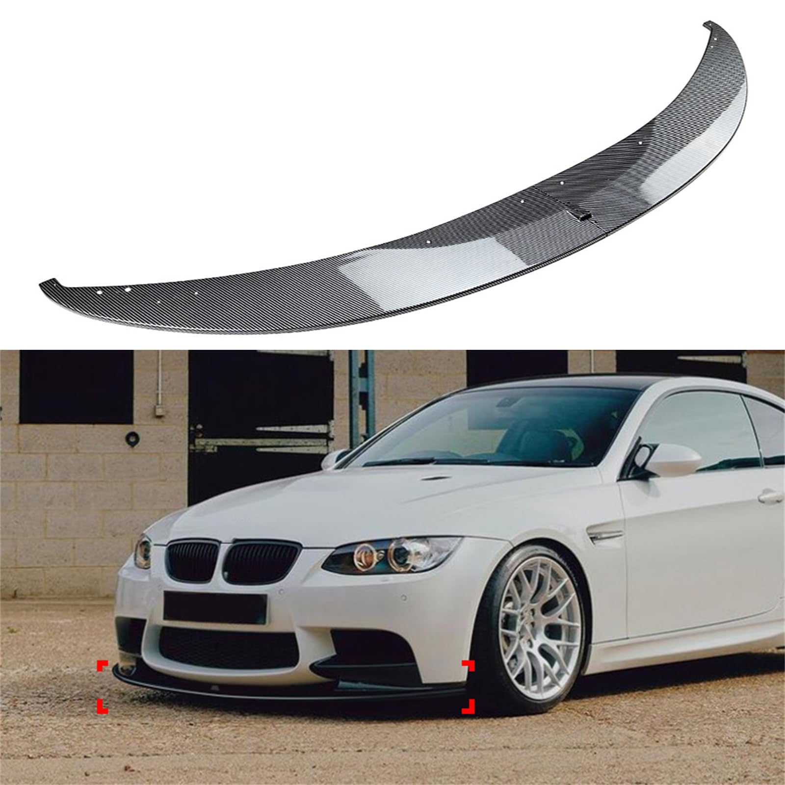 Auto Frontlippe Spoiler für BMW 3 Series M3 E90 E91 E92 E93 2006 2007 2008 2009 2010 2011 2012 2013, Frontstoßstangen Lippenkörper Autoteile Autoantikollisionsschutz,- Carbon Fiber von REROM