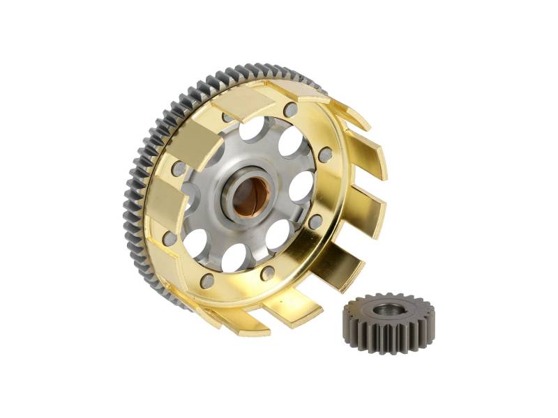 RESO Kupplungszahnrad + Antriebsritzel SET- Sport - 71/23 Zähne - geradeverzahnt, erleichtert, verstärkt, zusätzliche Schmiernut - für leistungsstarke Simson-Motoren - M531 - M743 von RESO