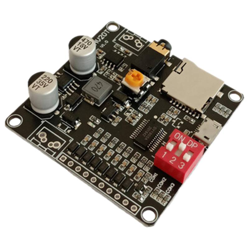 20 W Sprachwiedergabe-Modul, 6–35 V, Soundboard, USB-Downloadbarer Musik-Player, 24-Bit-Ausgang, MP3-Player für Broadcast von RETUOLWAG