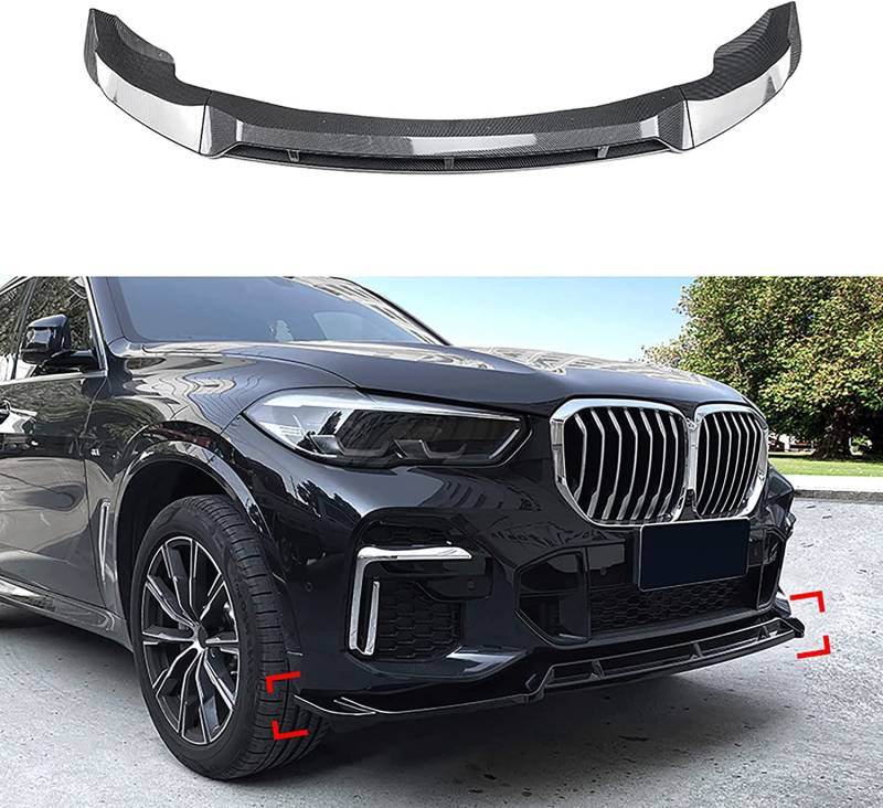 Auto ABS Frontspoiler Lippe für BMW X5 G05 2019-2022, FrontstoßStange Splitter Diffusor, Autoantikollisionsschutz Body Kit,Carbon Fiber Pattern von REXGEL