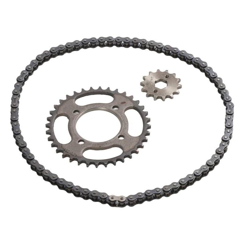 REXVTNS 420 14T / 36T Sprocket Chain Set | 76 Links Heavy Duty Steel & Aluminum Alloy | Replacement for Electric Scooters/Bikes/ATV | Long - Lasting DIY Drive Transmission Kit von REXVTNS