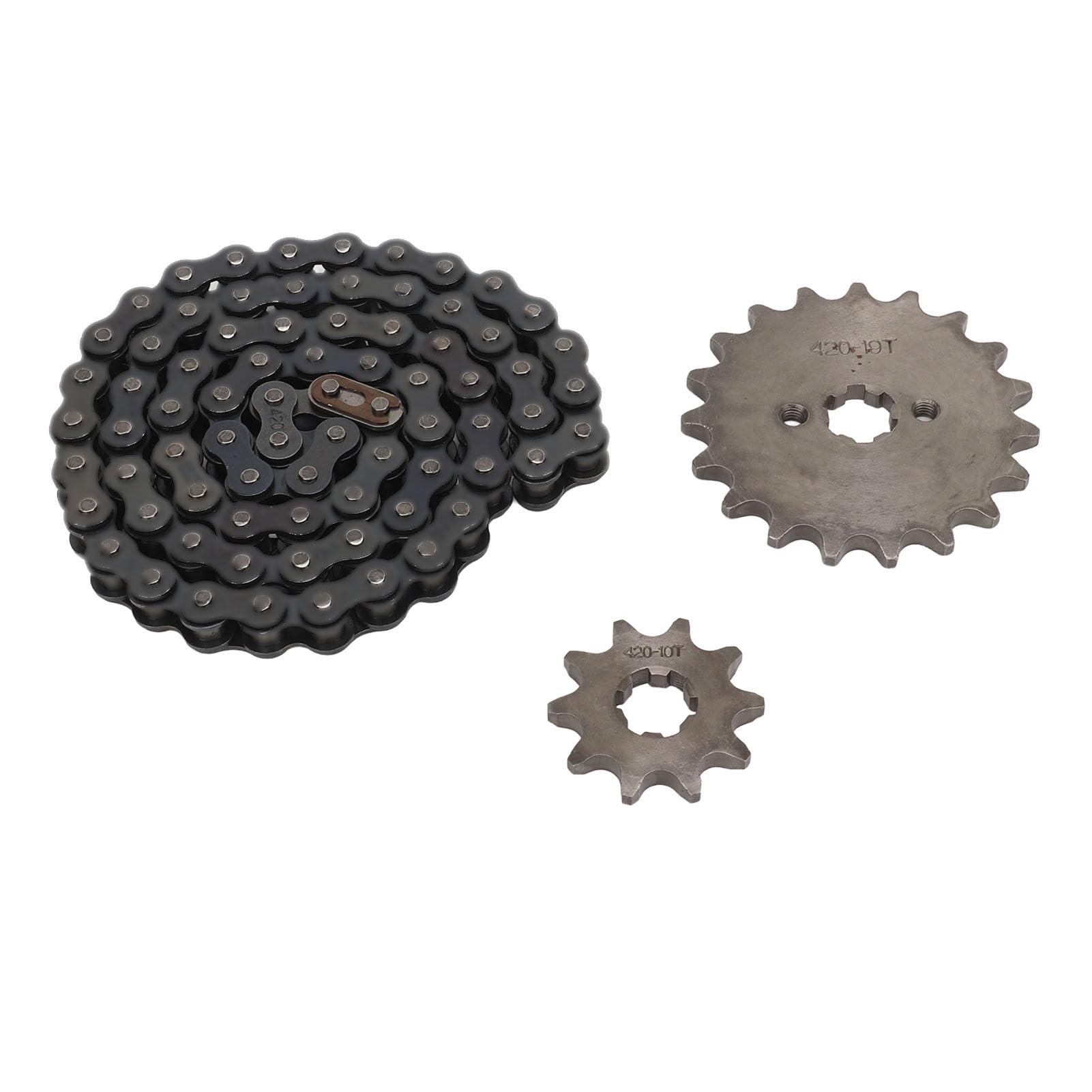 REXVTNS 420 Chain Kit 19T Front & 10T Rear Sprocket | Steel Construction for Off Road Bikes/ATVs/Motocross | High - Performance Drivetrain Replacement REXVTNS 420 Chain Kit 19T Front & 10T Rear Sprocket | Steel Construction for Off Road Bikes/ATVs/Motocross | High - Performance Drivetrain Replacement von REXVTNS