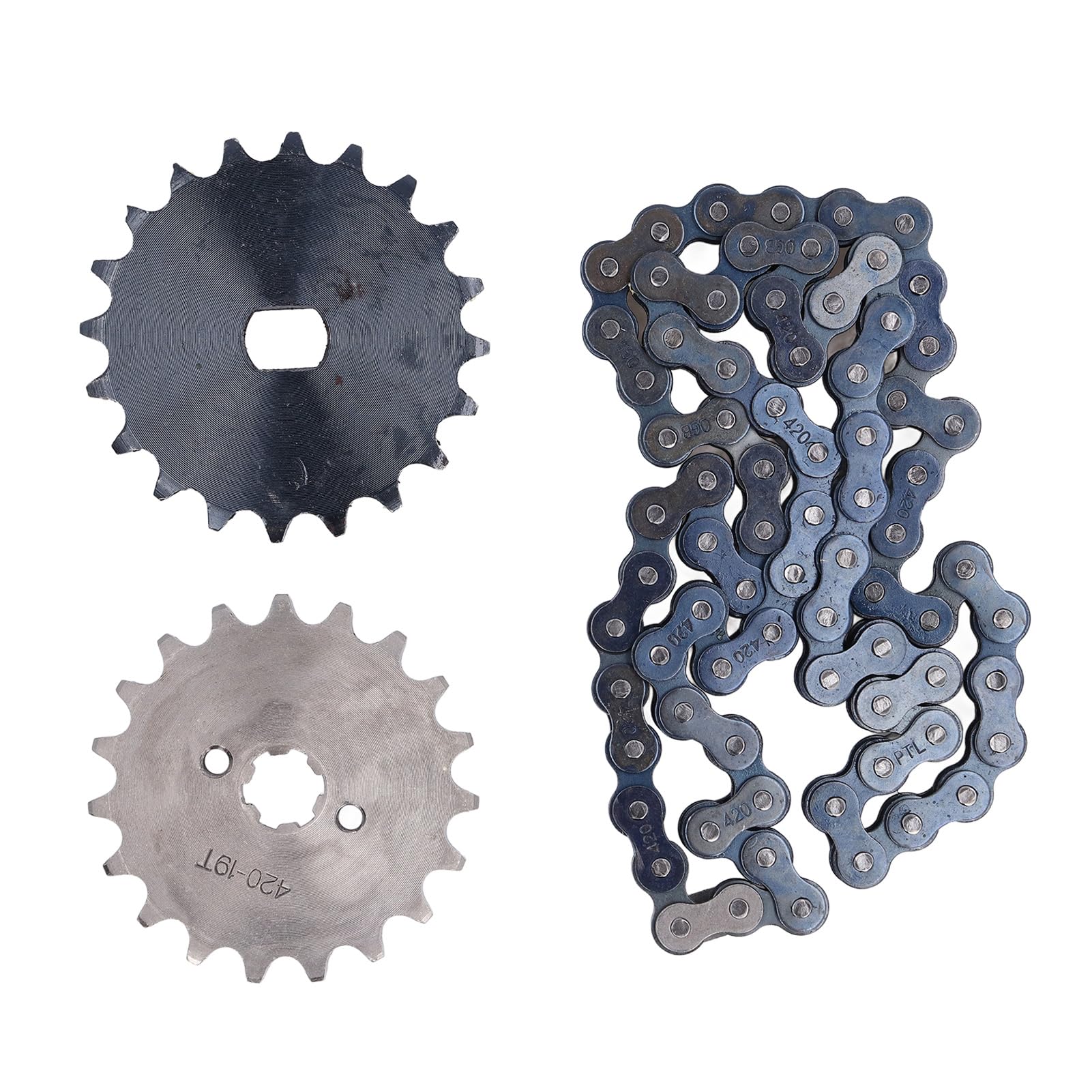 REXVTNS 420 Chain Set 19T / 20T Steel Sprocket | ATV/Motorcycle Replacement Parts | Oil & Oxidation Protection | Simple Installation for DIY Modifications REXVTNS 420 Chain Set 19T / 20T Steel Sprocket | ATV/Motorcycle Replacement Parts | Oil & Oxidation Protection | Simple Installation for DIY Modifications von REXVTNS