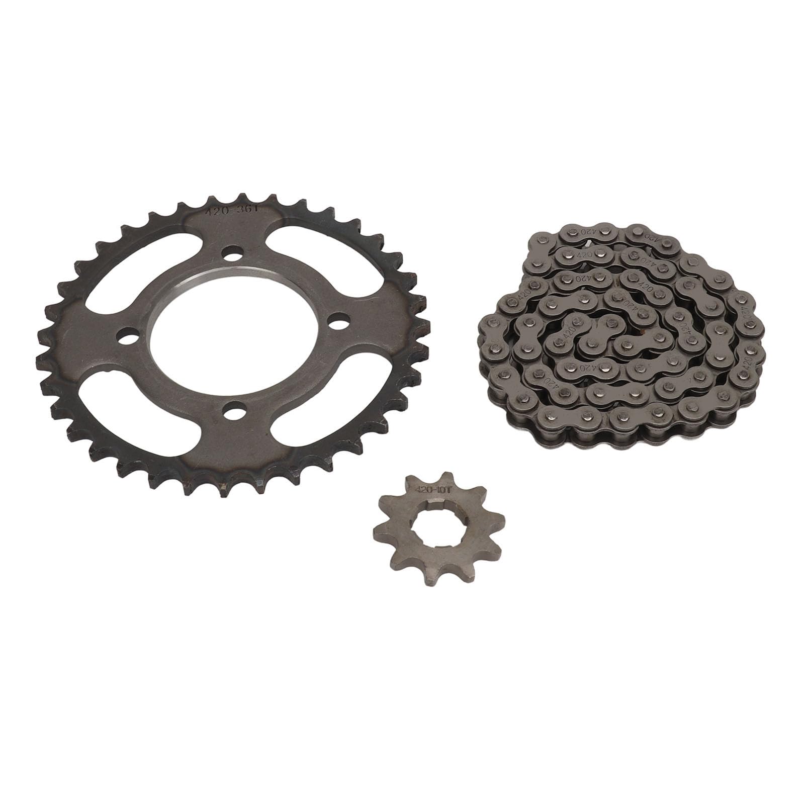 REXVTNS 420 Chain Sprocket Set 10T / 36T | Steel Drive Chain & Sprockets for Scooters/Motorcycles/ATVs | 60 Link Heavy Duty Chain | DIY Enhancement Kit REXVTNS 420 Chain Sprocket Set 10T / 36T | Steel Drive Chain & Sprockets for Scooters/Motorcycles/ATVs | 60 Link Heavy Duty Chain | DIY Enhancement Kit von REXVTNS