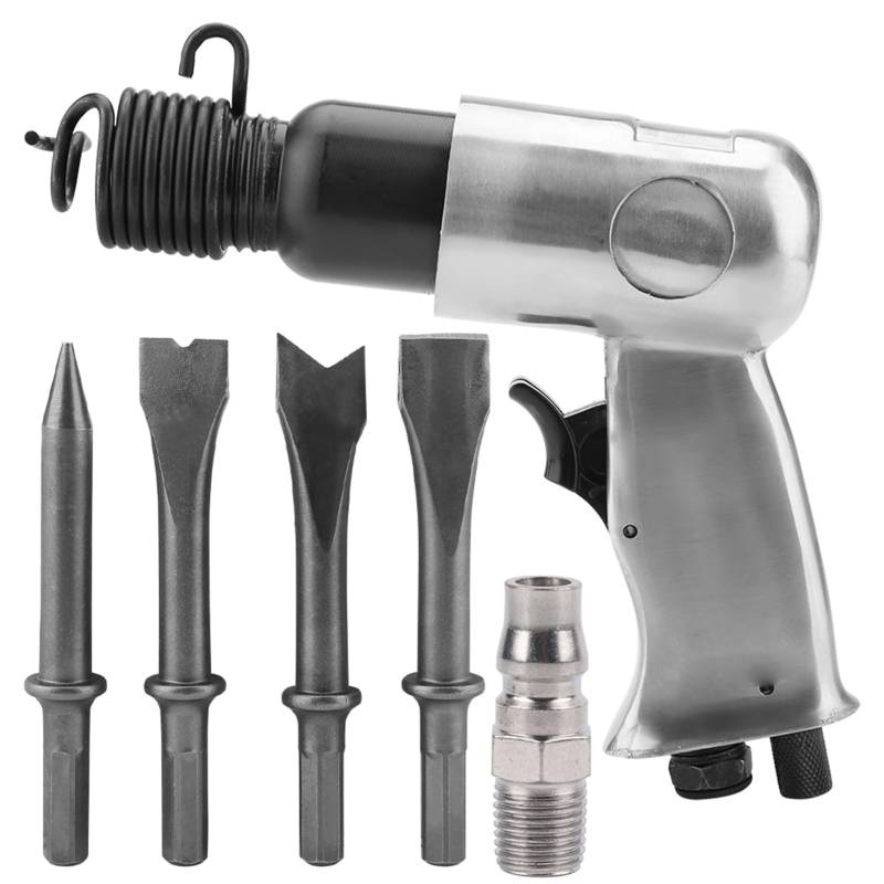 REXVTNS Industrial Pneumatic Device Hammer | 150 mm gerade Griff zum Gießen/Schweißen | 4500 U/min mit 4 Schneideinsätzen | Stabiler Legierungskörper von REXVTNS