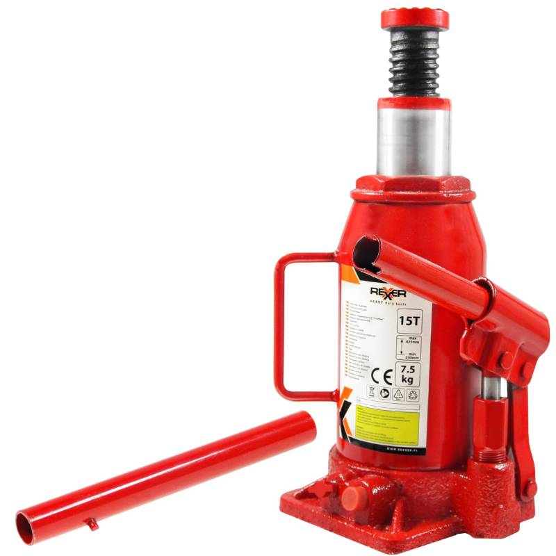REXXER Hydraulischer Wagenheber 15T - Stempelwagenheber für Garage & Werkstatt - Robuster Wagenheber zum Anheben bis 15 Tonnen - Hubhöhe 230-435 mm von REXXER HEAVY duty tools