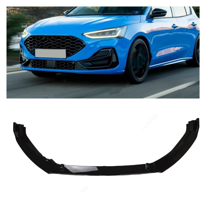 Frontspoiler Auto ABS Frontstoßstange Lip Spoiler Splitter Diffusor Styling Bla Bodykits Tuning Für Ford Für Focus MK4 MK4.5 ST Für ST-Line 2018-2023 2024 2025 Auto Frontstoßstange(21-25 Gloss Black von RFSHOP