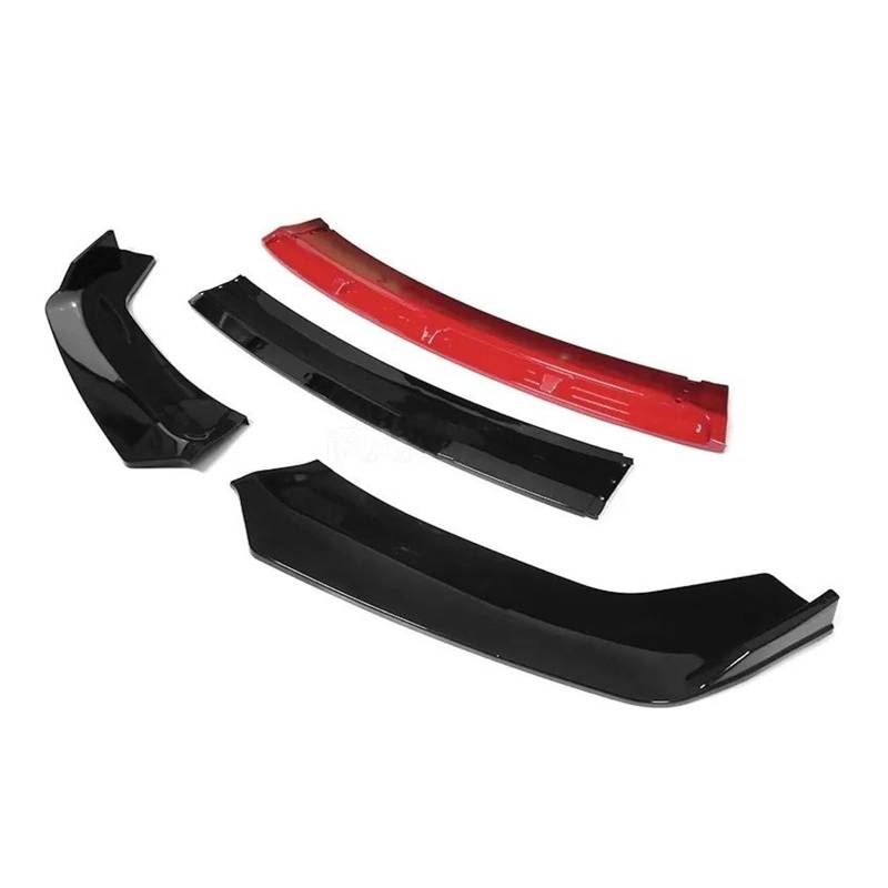 Frontspoiler Auto-Frontstoßstangenlippe Für A3 S3 Für A4 S4 Für A5 Für A6 Limousine Für Q3 Splitter Universal Spoiler Diffusor Lip Kit Auto Frontstoßstange(Gloss Black-red) von RFSHOP