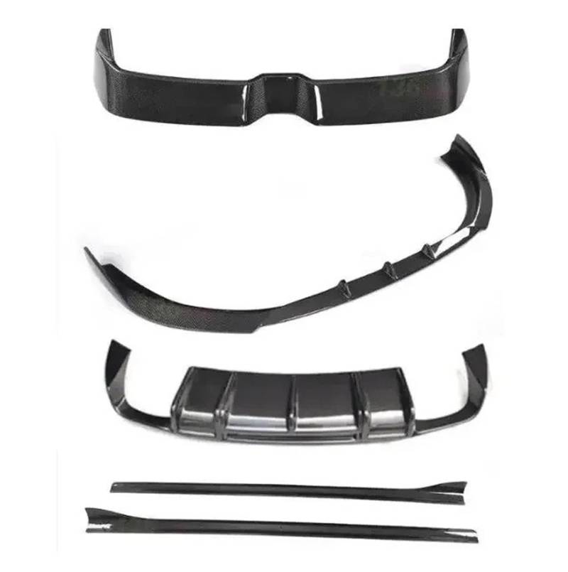 Frontspoiler Echte Carbonfaser-Stoßstange, Frontlippe, Heckdiffusor, Dachspoiler, Komplettes Bodykit Für A3 S3, Für S-Line Schrägheck 2014, 2015, 2016 Auto Frontstoßstange(Body kit D) von RFSHOP