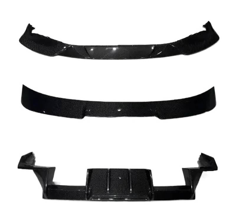 Frontspoiler Echtes Trockenes Carbon Stoßfänger Vorne Lippe Heckdiffusor Spoiler Seitenschweller R44 Ganzkörper-Kit Für G87 Für M2 2023 2024 Auto Frontstoßstange(Body kit B) von RFSHOP