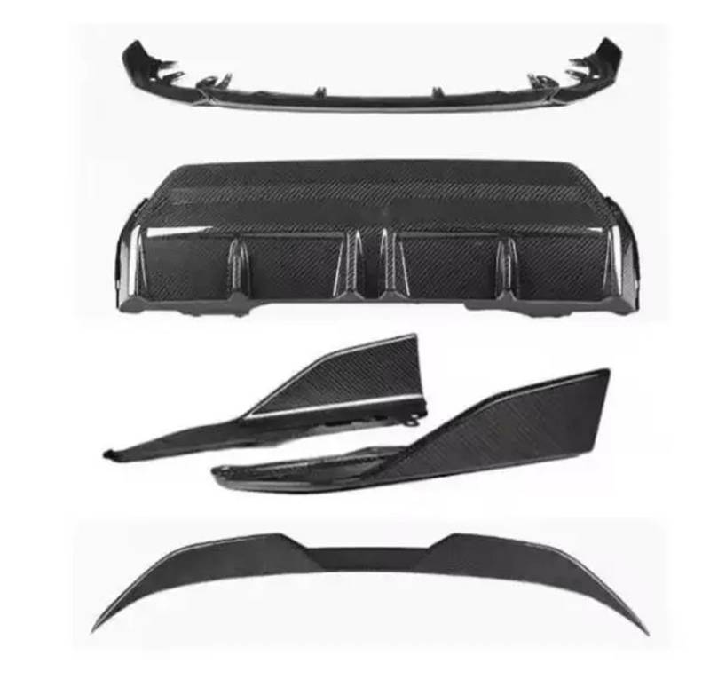 Frontspoiler Echtes Trockenes Carbon Stoßfänger Vorne Lippengrill Heckdiffusor Spoiler Seitenschweller Radbraue Spiegelkappe Für G42 M240i Coupé 2022 2023 2024 2025 Auto Frontstoßstange(Body Kit C) von RFSHOP