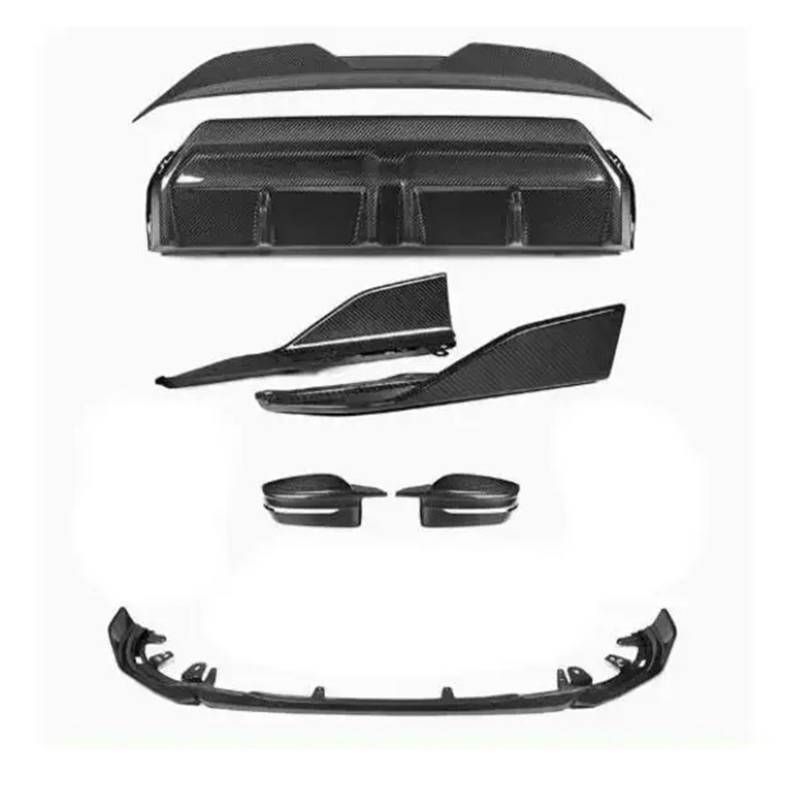 Frontspoiler Echtes Trockenes Carbon Stoßfänger Vorne Lippengrill Heckdiffusor Spoiler Seitenschweller Radbraue Spiegelkappe Für G42 M240i Coupé 2022 2023 2024 2025 Auto Frontstoßstange(Body Kit D) von RFSHOP