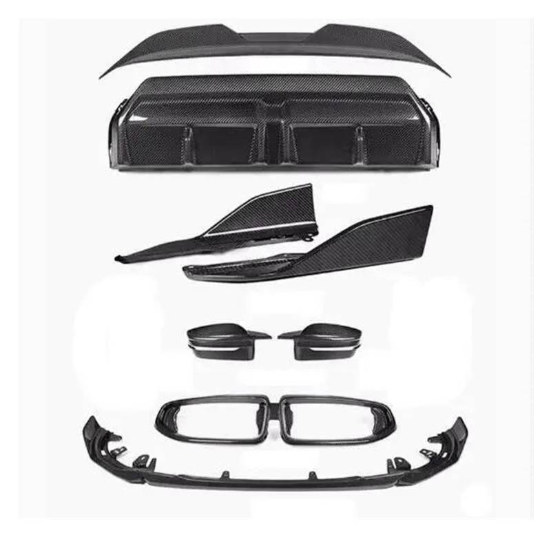 Frontspoiler Echtes Trockenes Carbon Stoßfänger Vorne Lippengrill Heckdiffusor Spoiler Seitenschweller Radbraue Spiegelkappe Für G42 M240i Coupé 2022 2023 2024 2025 Auto Frontstoßstange(Body Kit E) von RFSHOP