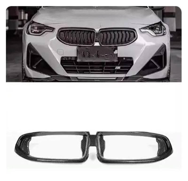 Frontspoiler Echtes Trockenes Carbon Stoßfänger Vorne Lippengrill Heckdiffusor Spoiler Seitenschweller Radbraue Spiegelkappe Für G42 M240i Coupé 2022 2023 2024 2025 Auto Frontstoßstange(Grill Grille) von RFSHOP