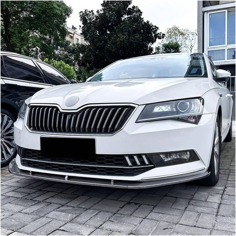 Frontspoiler Frontspoilerlippe Autodiffusor Splitter Tuning Protector Separator Body Kit Für Skoda Für Superb B8 III 3V3 3V5 2015 2016 2017 2018 2019 Auto Frontstoßstange(Carbon Look) von RFSHOP