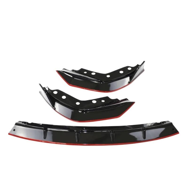 Frontspoiler Für 3er G20 G21 2019 2020 2021 2022 Frontschürze Lip Spoiler Splitter Diffusor Abnehmbare Body Kit Abckung Schutz Auto Frontstoßstange(Glossy Black Red) von RFSHOP