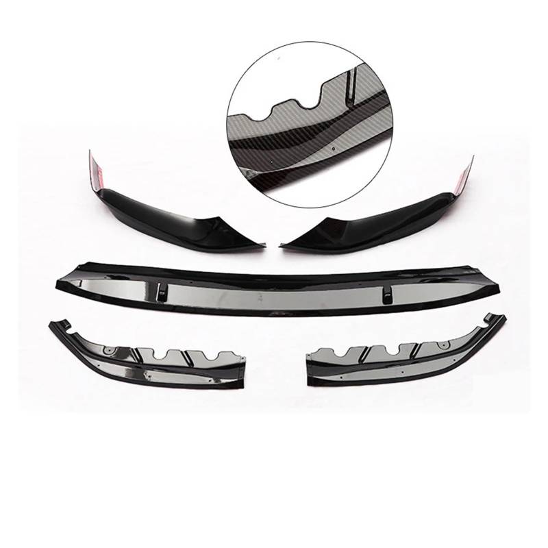 Frontspoiler Für 5 Series G30 G31 Tech Sport 2017 2018 2019 2020 4PCS Tuning Teile Auto Vorderen Stoßfänger Lip Spoiler Diffusor Körper Kit Splitter Auto Frontstoßstange(Kohlefaser-Optik) von RFSHOP