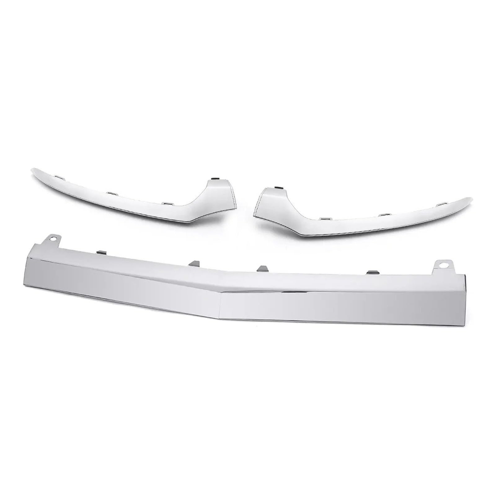 Frontspoiler Für Benz W205 C300 C400 C63 Für AMG 2015 2016 2017 2018 Chrom/Schwarz Auto Front Lower Bumper Lip Splitter Chrom Molding Cover Trim Auto Frontstoßstange(Chrome One Set) von RFSHOP