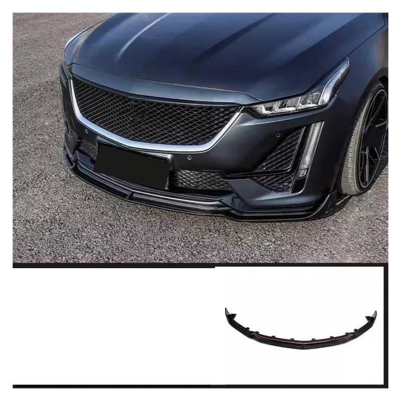 Frontspoiler Für Cadillac CT4 CT5 2020-2021 Modifizierte Kohlefaser Glanz Schwarz Auto Kleine Surround Frontschaufel Autozubehör Frontlippe Auto Frontstoßstange(Front Lip 2) von RFSHOP