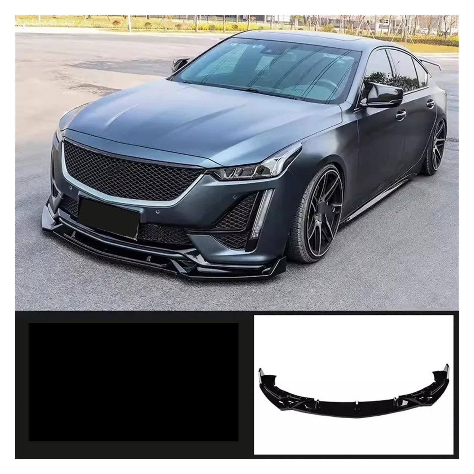 Frontspoiler Für Cadillac CT4 CT5 2020-2021 Modifizierte Kohlefaser Glanz Schwarz Auto Kleine Surround Frontschaufel Autozubehör Frontlippe Auto Frontstoßstange(Front Lip 3) von RFSHOP