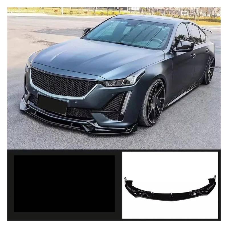 Frontspoiler Für Cadillac CT4 CT5 2020-2021 Modifizierte Kohlefaser Glanz Schwarz Auto Kleine Surround Frontschaufel Autozubehör Frontlippe Auto Frontstoßstange(Front Lip 3) von RFSHOP