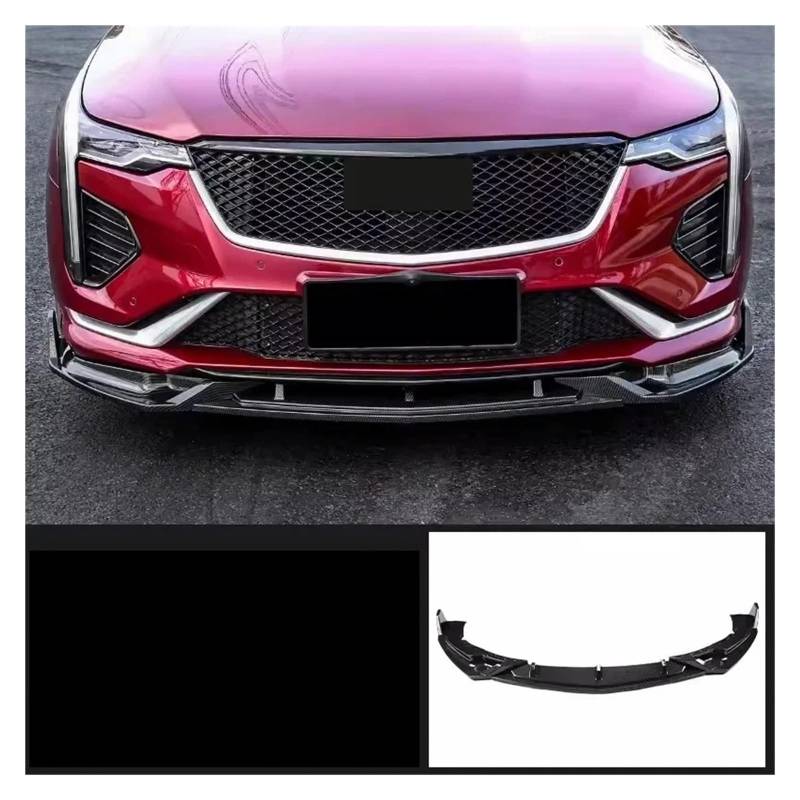 Frontspoiler Für Cadillac CT4 CT5 2020-2021 Modifizierte Kohlefaser Glanz Schwarz Auto Kleine Surround Frontschaufel Autozubehör Frontlippe Auto Frontstoßstange(Front Lip 5) von RFSHOP
