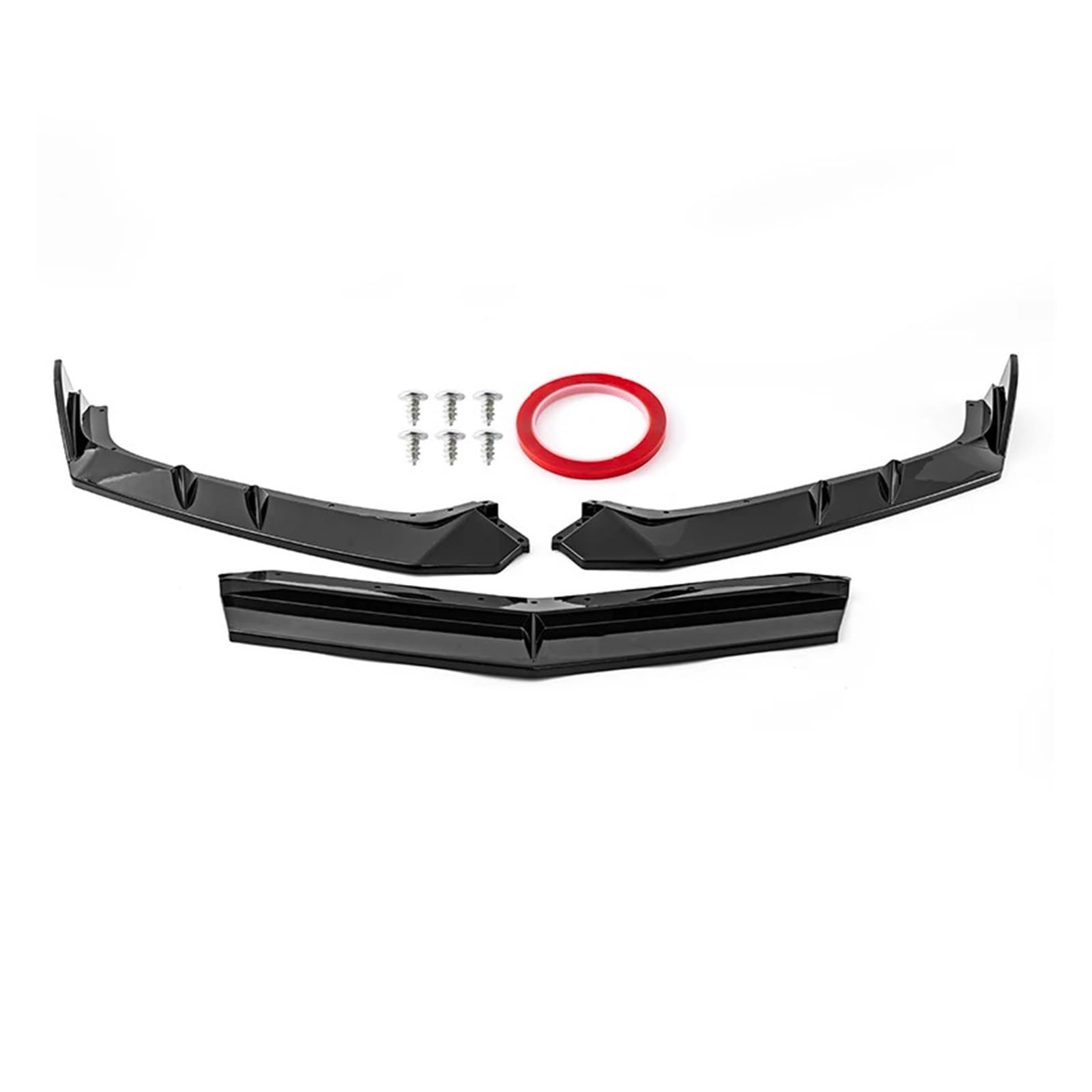 Frontspoiler Für Chevy Für Corvette C8 Z51 2020 2021 2022 2023 2024 Außenkoratives Autozubehör 3-teiliges Frontspoilerlippensplitter-Winglet Auto Frontstoßstange(Glossy Black) von RFSHOP