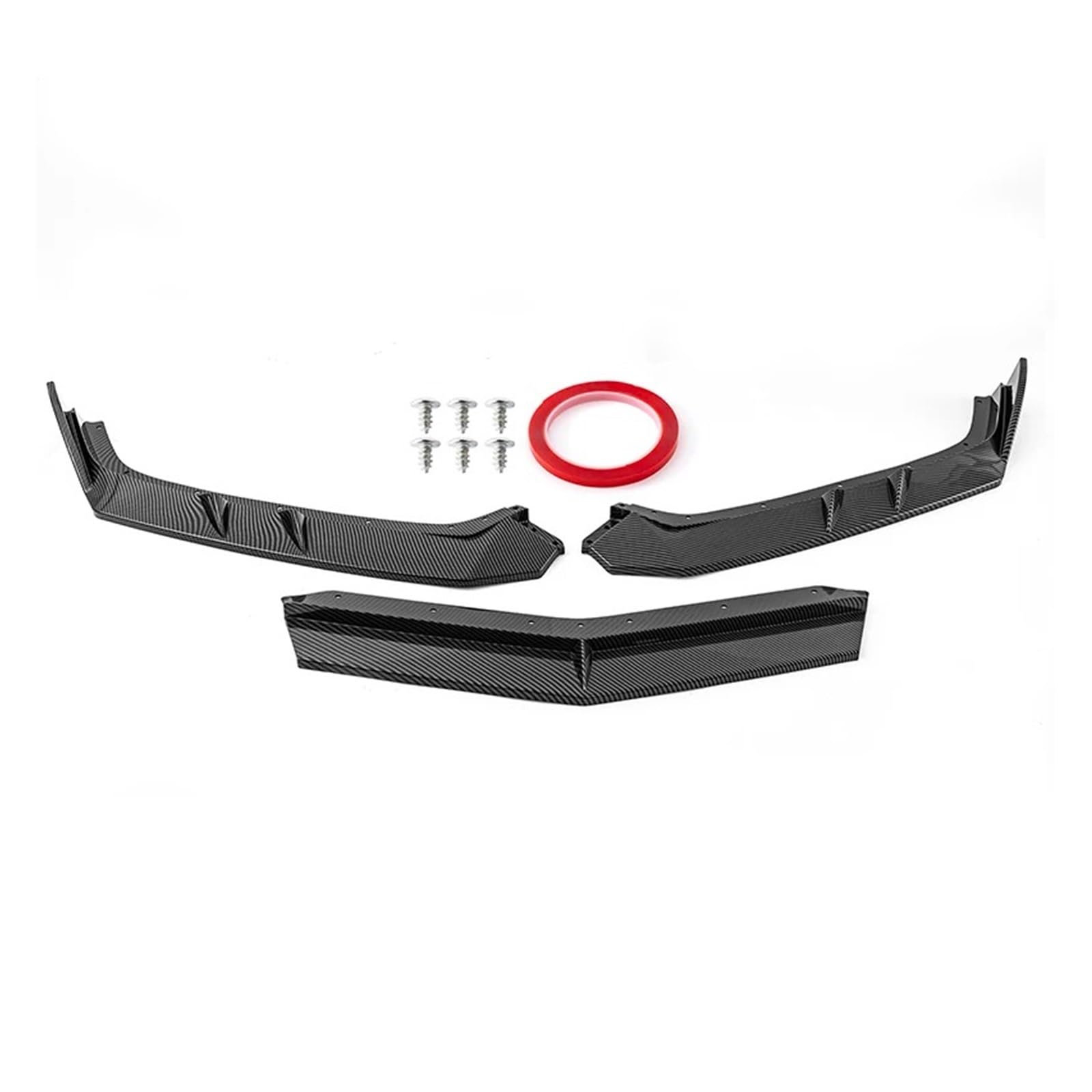 Frontspoiler Für Chevy Für Corvette C8 Z51 2020 2021 2022 2023 2024 Außenkoratives Autozubehör 3-teiliges Frontspoilerlippensplitter-Winglet Auto Frontstoßstange(Kohlefaser-Optik) von RFSHOP