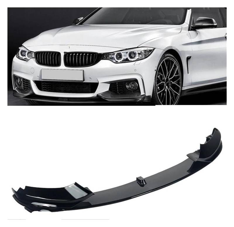 Frontspoiler Für F32 F33 F36 Sport 2014 2015 2016 2017 2018 2019 2020 Leistung Schwarz Glänzend ABS Auto Zubehör Frontstoßstange Splitter Lipgloss Schwarz Auto Frontstoßstange von RFSHOP