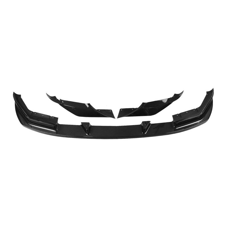 Frontspoiler Für F90 Für M5 Competition 2018 2019 2020 Frontspoilerlippe Carbonfaser-Optik/Schwarzglänzend Splitter Bla Karosserieschutz Auto Frontstoßstange(Kohlefaser-Optik) von RFSHOP