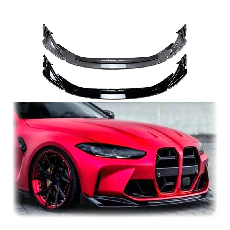 Frontspoiler Für M3 G80 Für M4 G82 2021 2022 2023 Frontspoilerlippe Carbonfaser-Optik/Schwarzglänzend Auto-Unterteiler-Lippenschutz-Kit Auto Frontstoßstange(Kohlefaser-Optik) von RFSHOP