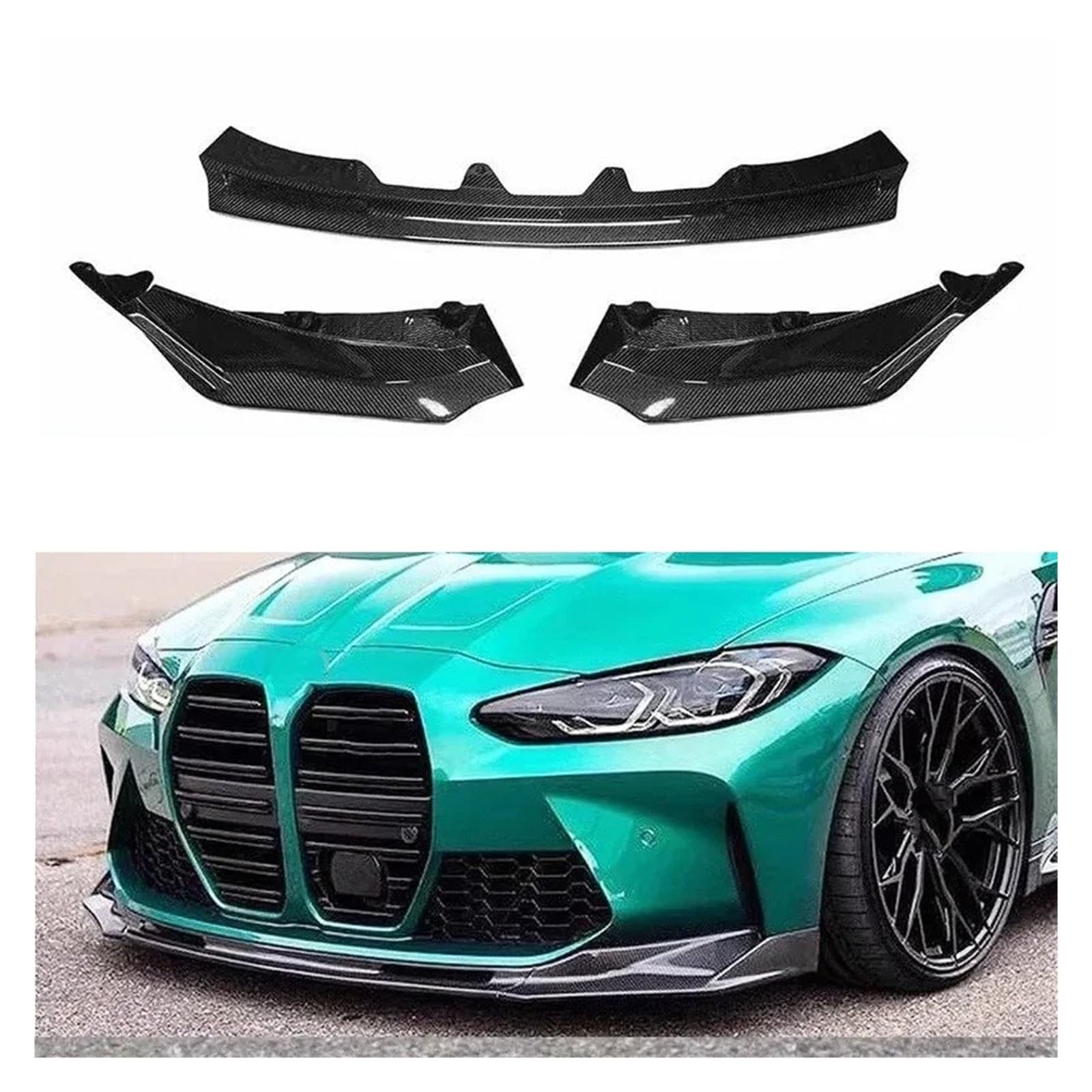 Frontspoiler Für M3 G80 Für M4 G82 G83 Carbon Fiber Front Lip Diffusor Auto Front Stoßstange Umsteller Spoiler Kinn V Stil Verbesserte Körper Kit Auto Frontstoßstange(Dry Carbon Fiber) von RFSHOP