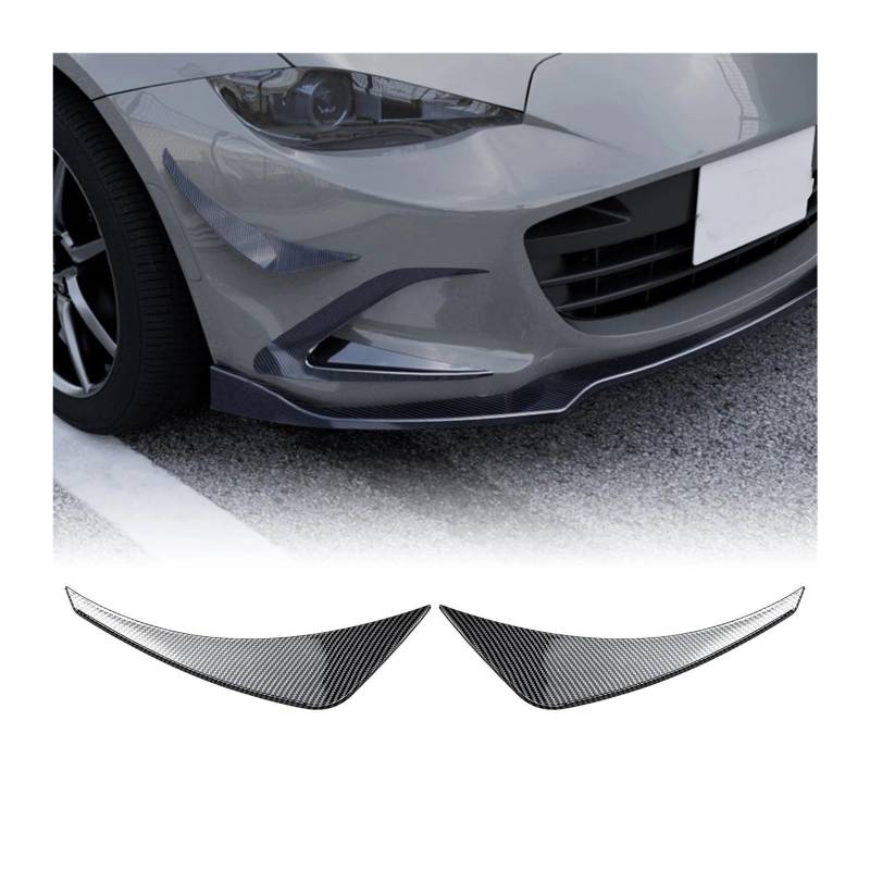 Frontspoiler Für Mazda Für MX-5 Für MX5 ND Für Miata 2016-2020 2021 2022 2023 2024 2025 Ansaugrahmen Canards Spoiler Splitter Kit Frontstoßstange Air Vent Borte Auto Frontstoßstange(2X Carbon Look-B von RFSHOP